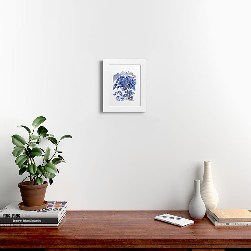 Rachelle Roberts Misty Blue Mountain Framed Art Print