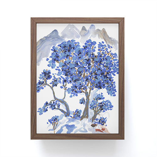 Rachelle Roberts Misty Blue Mountain Framed Mini Art Print