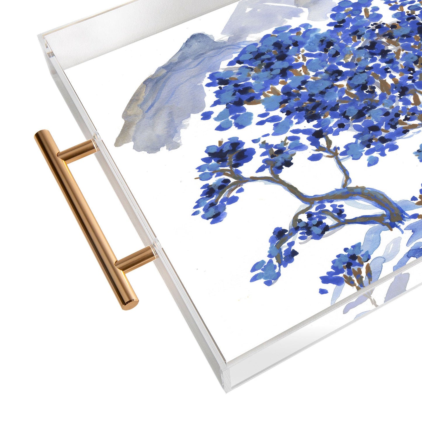 Rachelle Roberts Misty Blue Mountain Acrylic Tray
