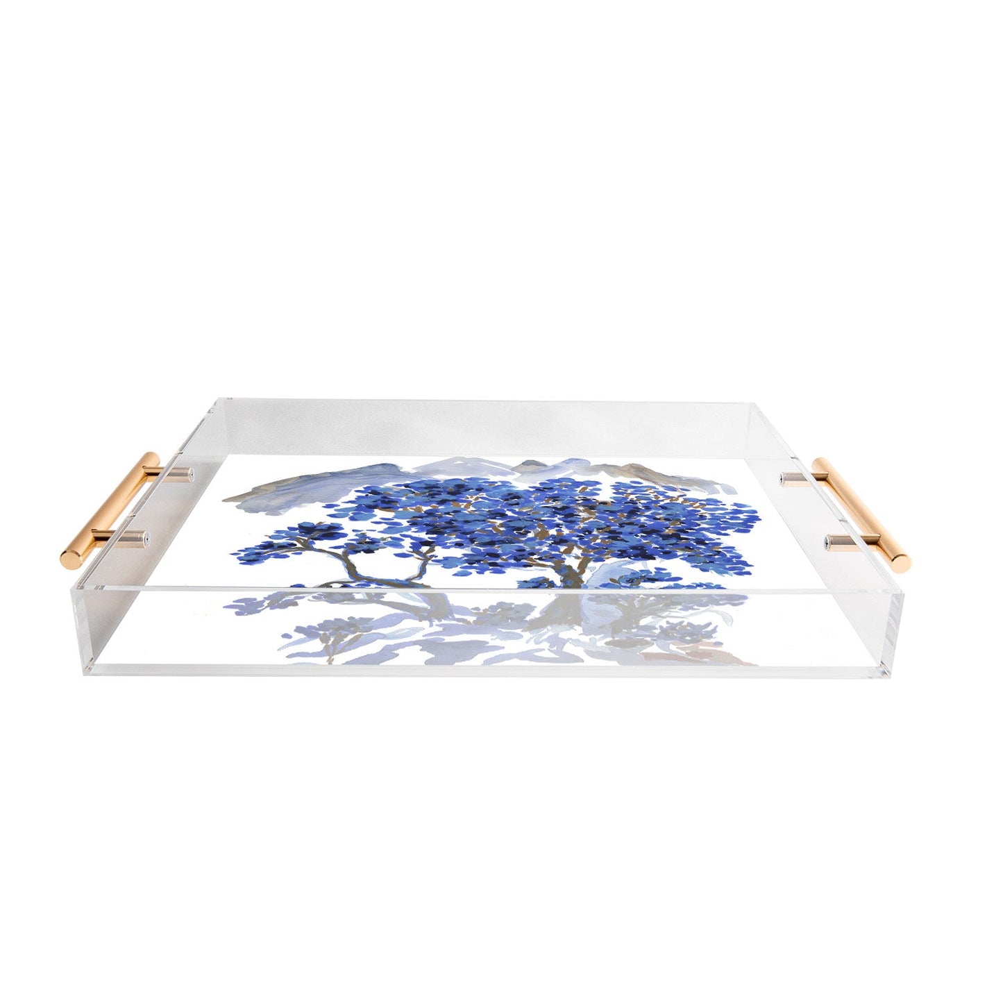 Rachelle Roberts Misty Blue Mountain Acrylic Tray