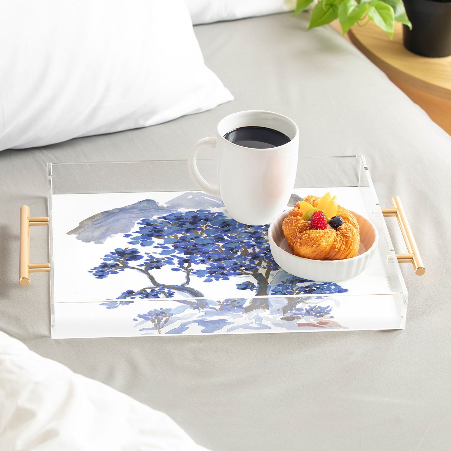 Rachelle Roberts Misty Blue Mountain Acrylic Tray