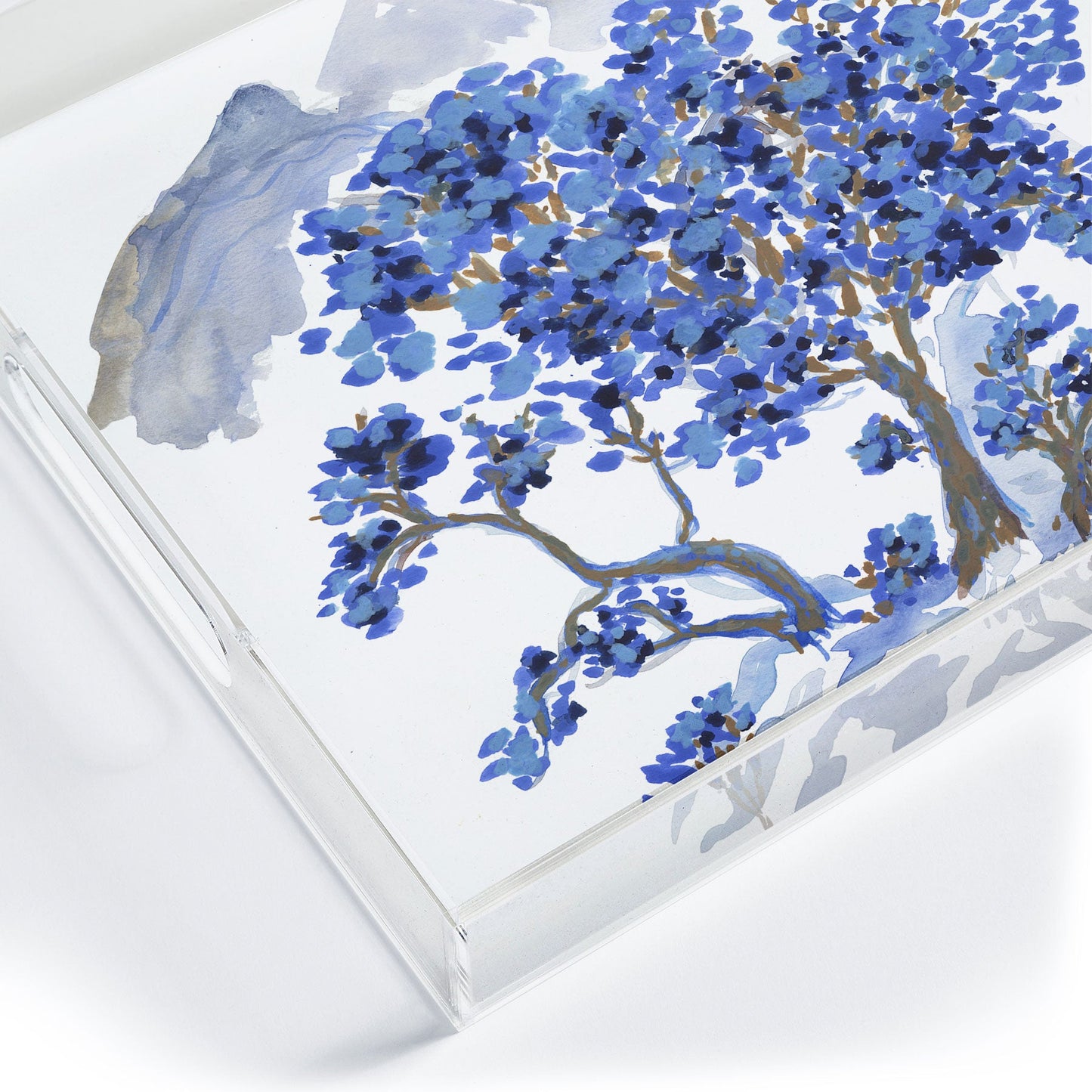 Rachelle Roberts Misty Blue Mountain Acrylic Tray