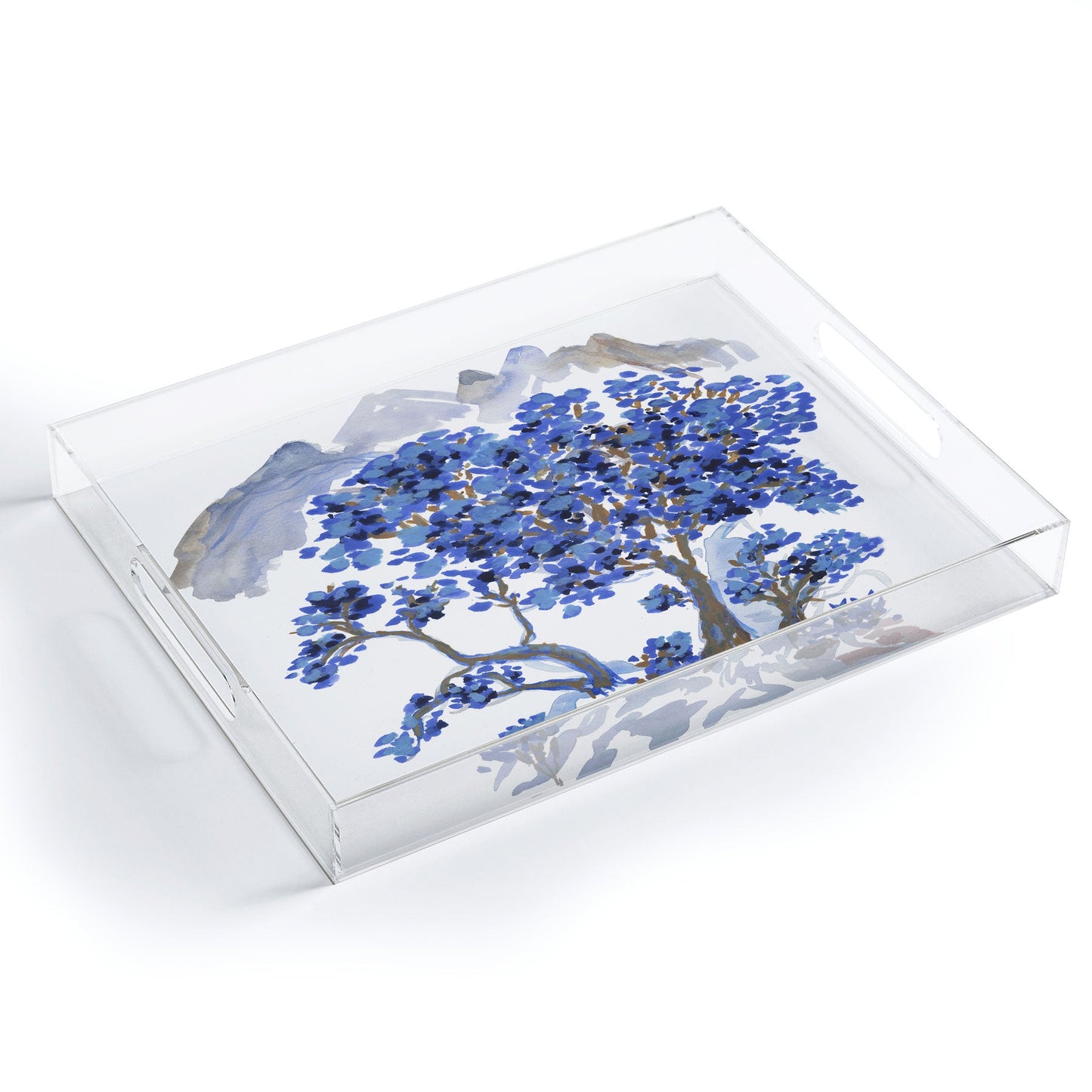 Rachelle Roberts Misty Blue Mountain Acrylic Tray