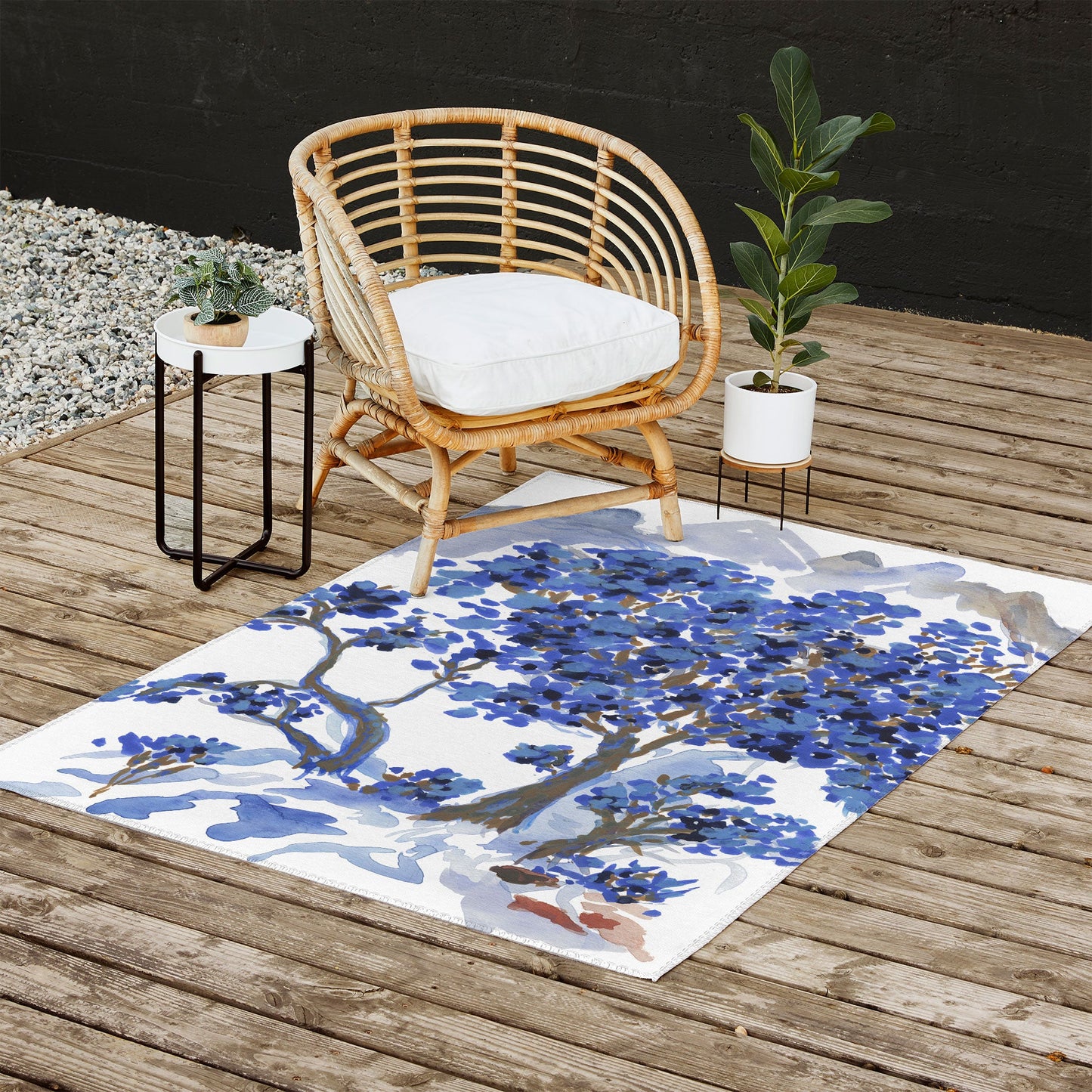 Rachelle Roberts Misty Blue Mountain Outdoor Rug