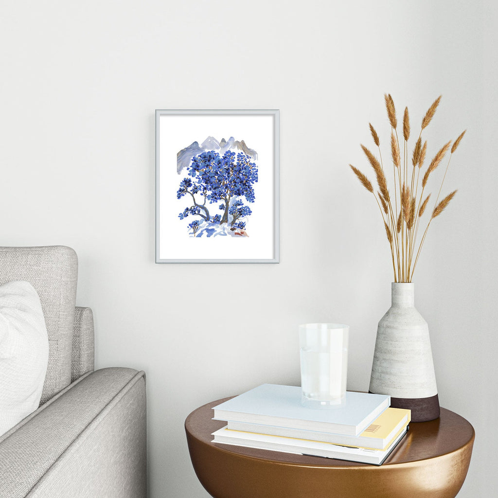 Rachelle Roberts Misty Blue Mountain Metal Framed Art Print