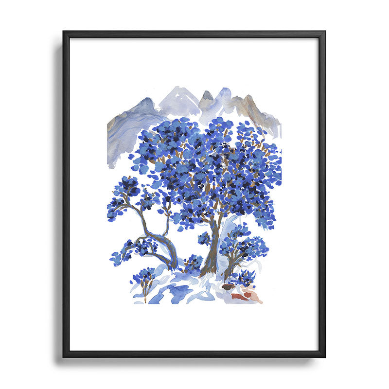 Rachelle Roberts Misty Blue Mountain Metal Framed Art Print