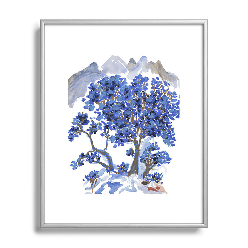 Rachelle Roberts Misty Blue Mountain Metal Framed Art Print