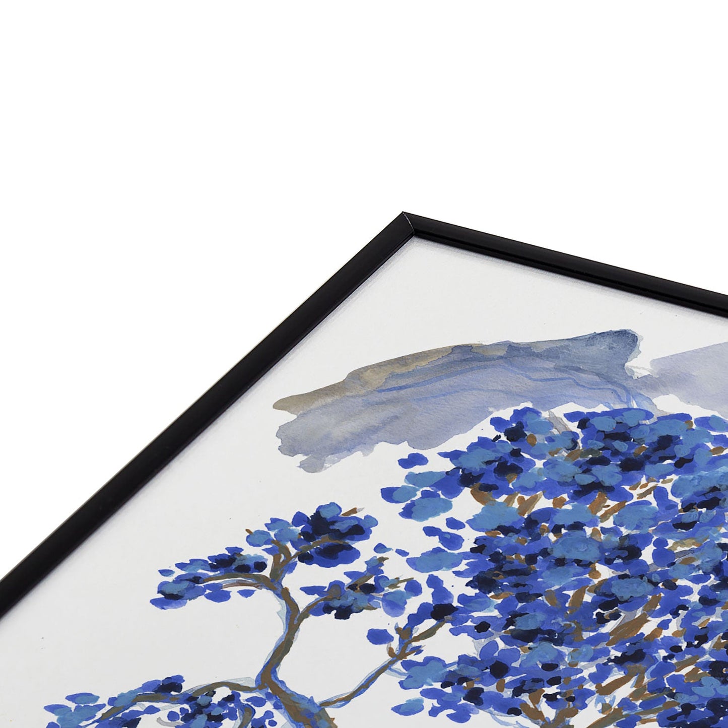 Rachelle Roberts Misty Blue Mountain Square Metal Framed Art Print