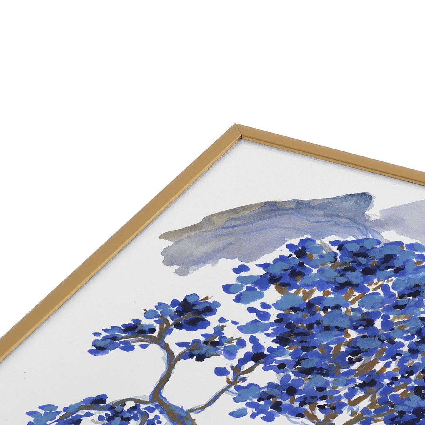 Rachelle Roberts Misty Blue Mountain Square Metal Framed Art Print