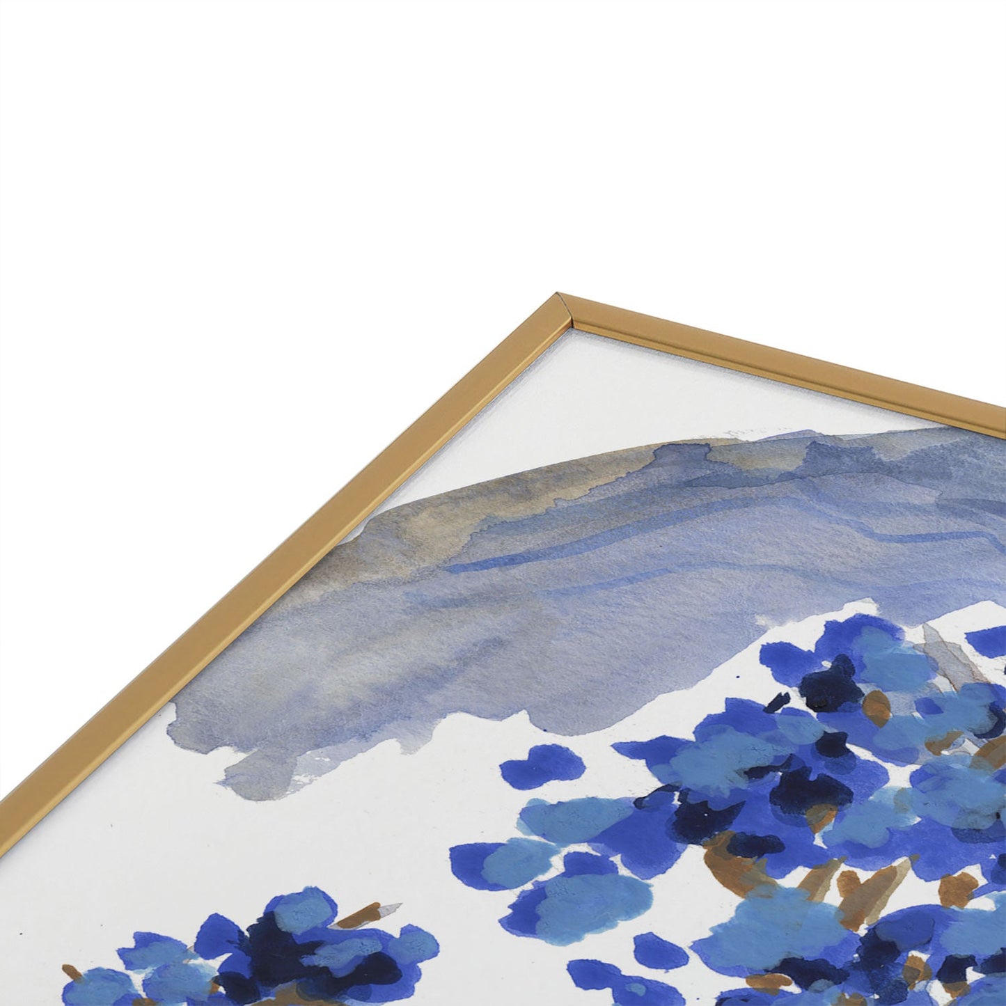 Rachelle Roberts Misty Blue Mountain Square Metal Framed Art Print