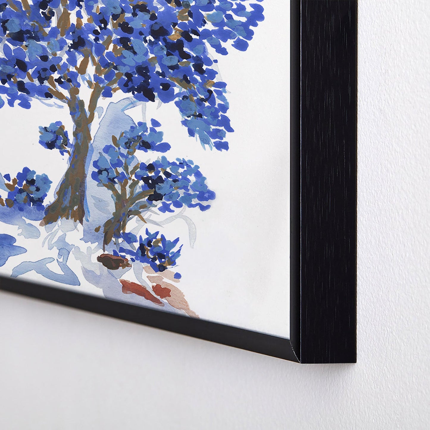 Rachelle Roberts Misty Blue Mountain Square Metal Framed Art Print