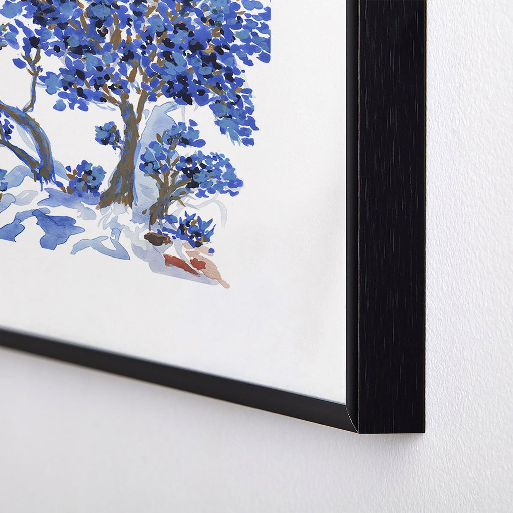 Rachelle Roberts Misty Blue Mountain Metal Framed Art Print
