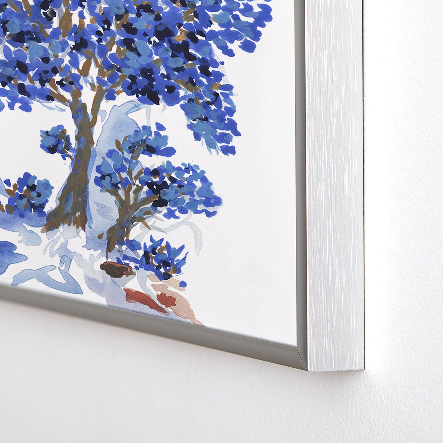 Rachelle Roberts Misty Blue Mountain Square Metal Framed Art Print