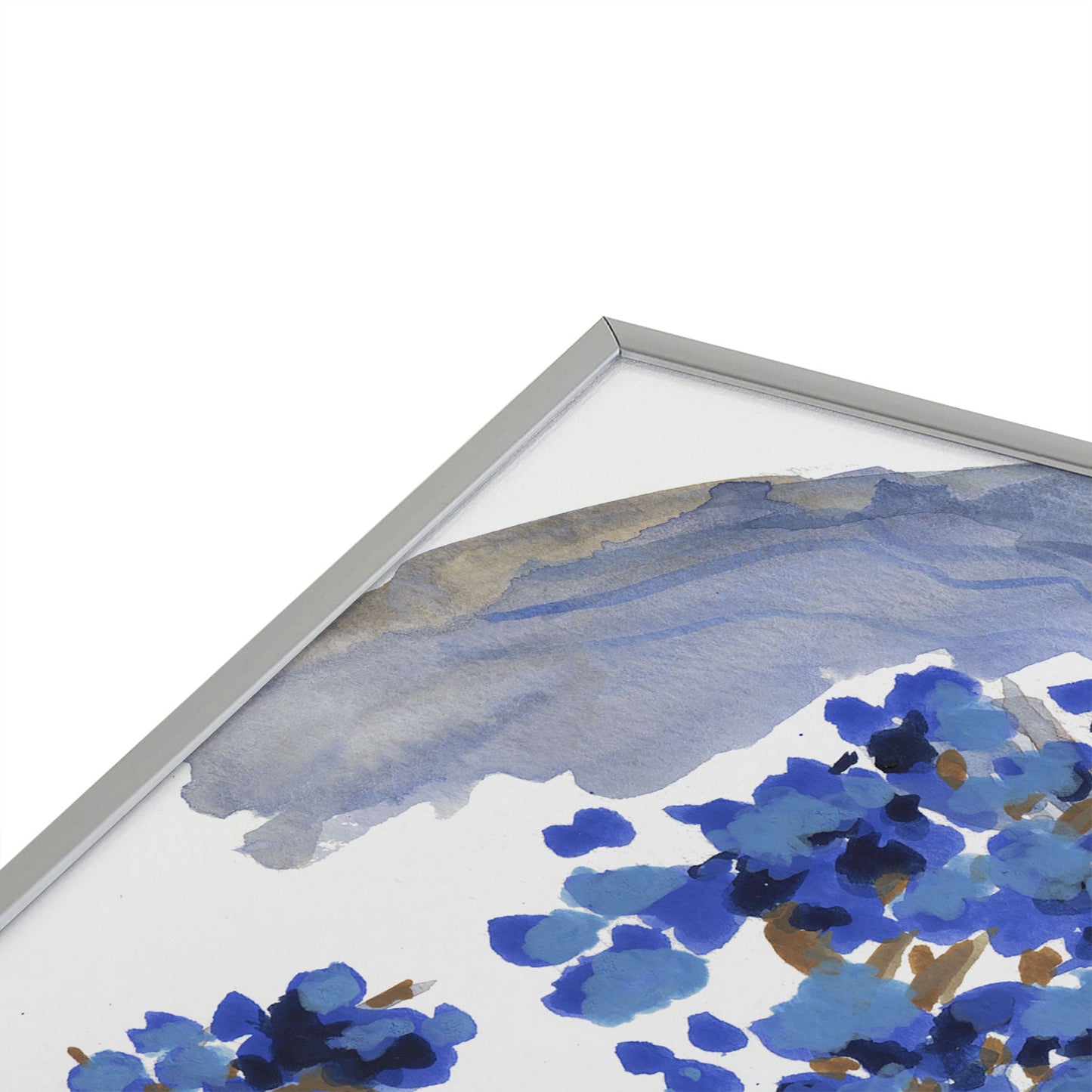 Rachelle Roberts Misty Blue Mountain Square Metal Framed Art Print