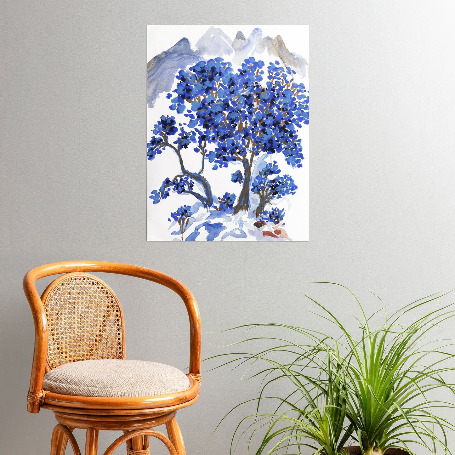 Rachelle Roberts Misty Blue Mountain Poster