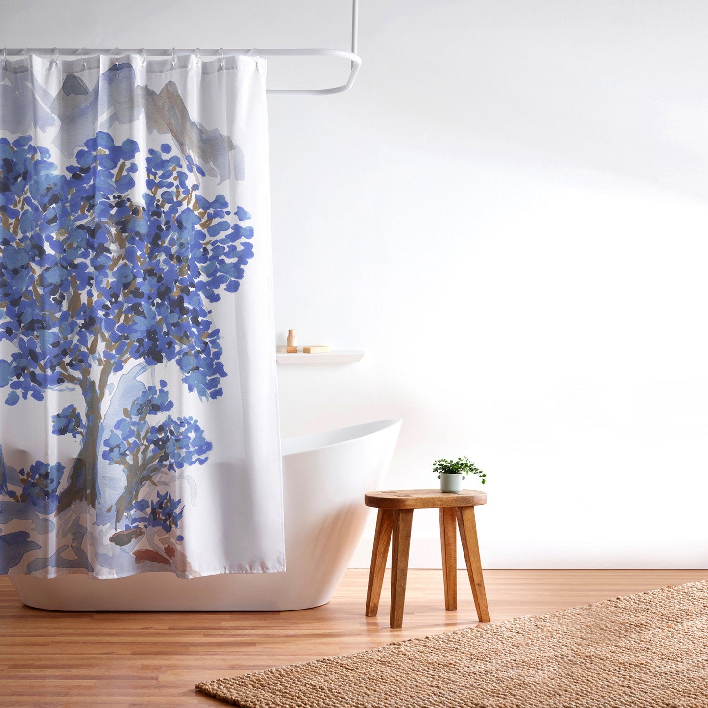 Rachelle Roberts Misty Blue Mountain Shower Curtain