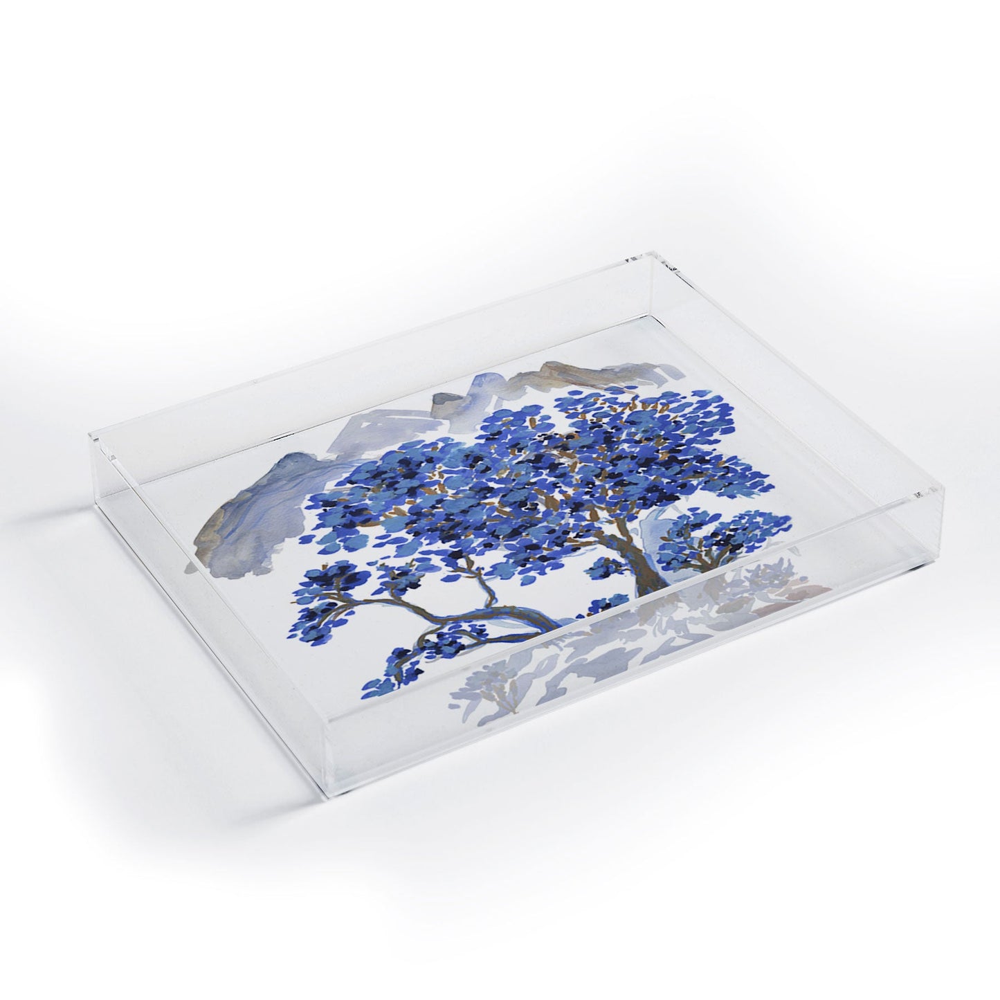 Rachelle Roberts Misty Blue Mountain Acrylic Tray