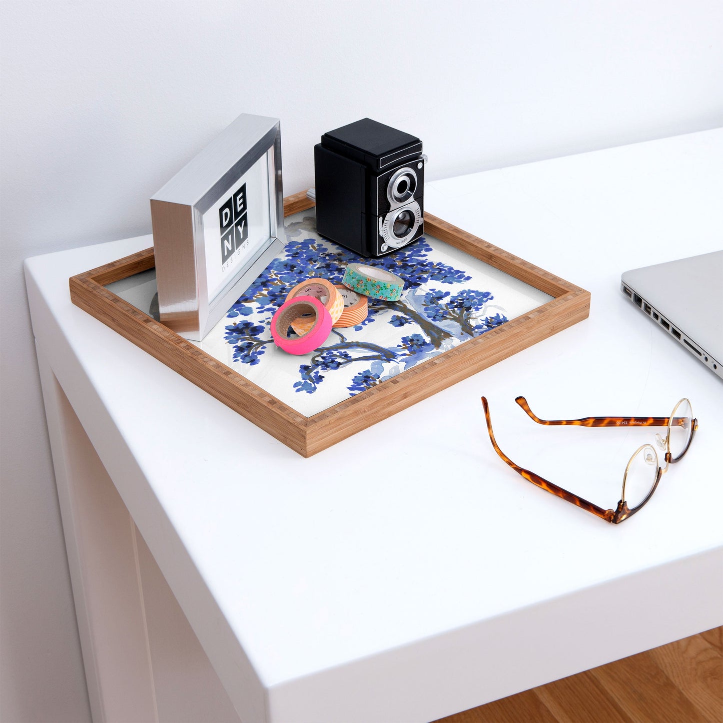 Rachelle Roberts Misty Blue Mountain Square Tray