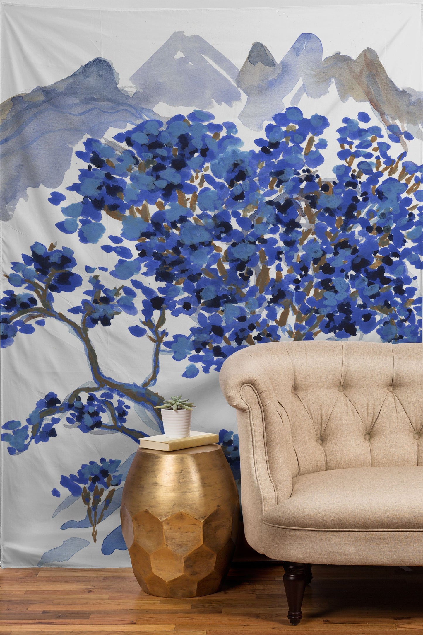 Rachelle Roberts Misty Blue Mountain Tapestry