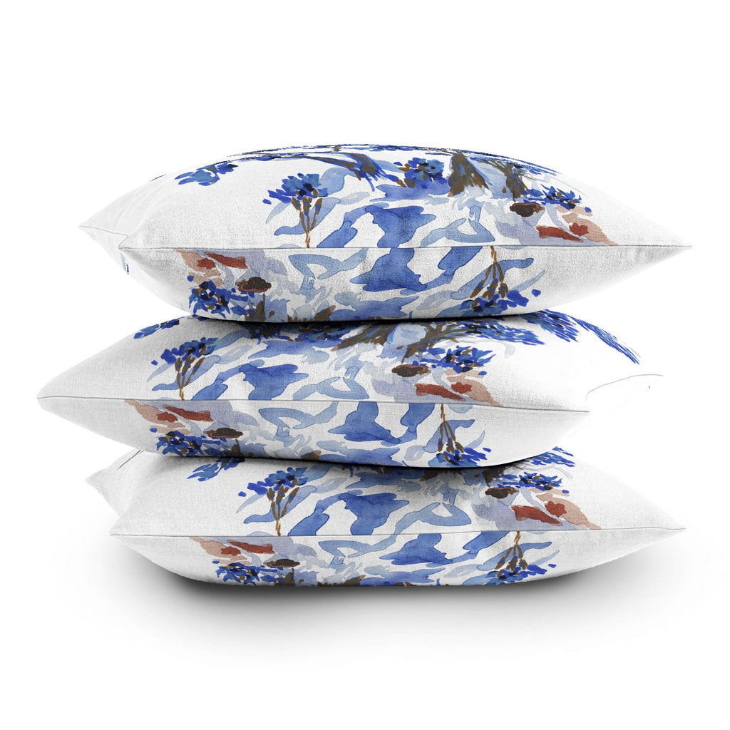 Rachelle Roberts Misty Blue Mountain Outdoor Throw Pillow