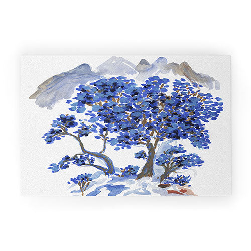 Rachelle Roberts Misty Blue Mountain Welcome Mat