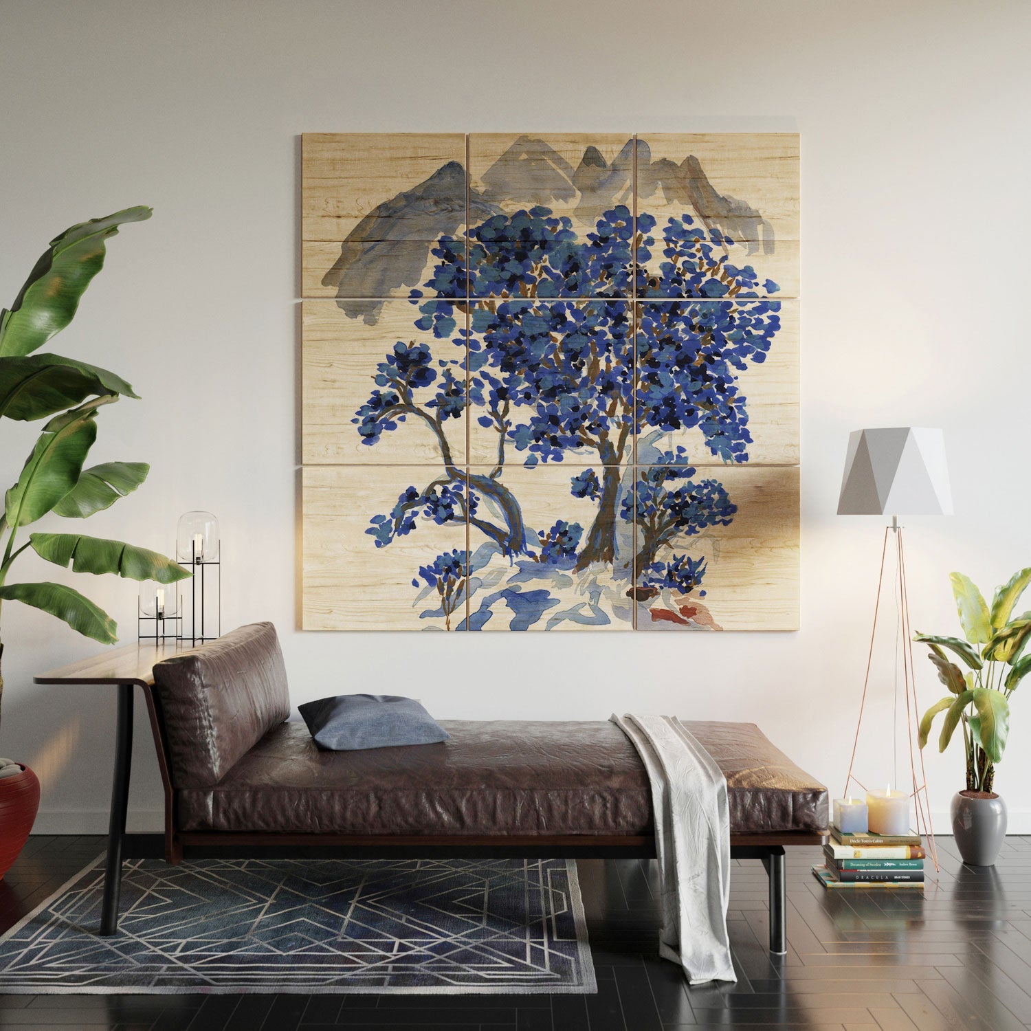 Rachelle Roberts Misty Blue Mountain Wood Wall Mural