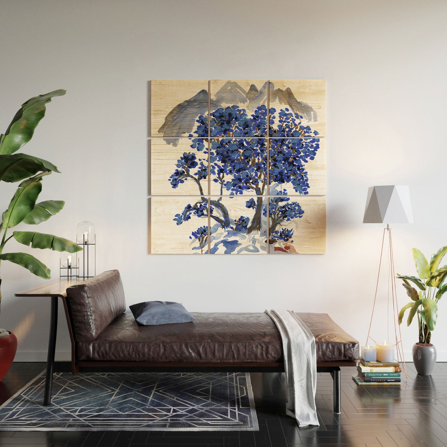 Rachelle Roberts Misty Blue Mountain Wood Wall Mural