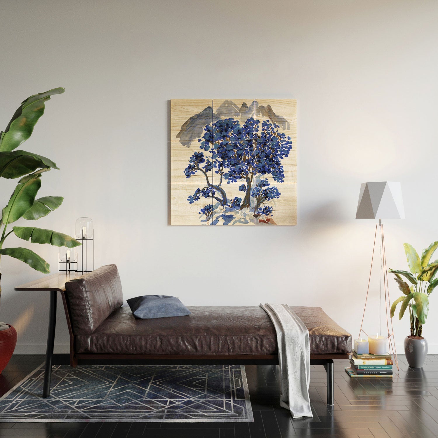 Rachelle Roberts Misty Blue Mountain Wood Wall Mural