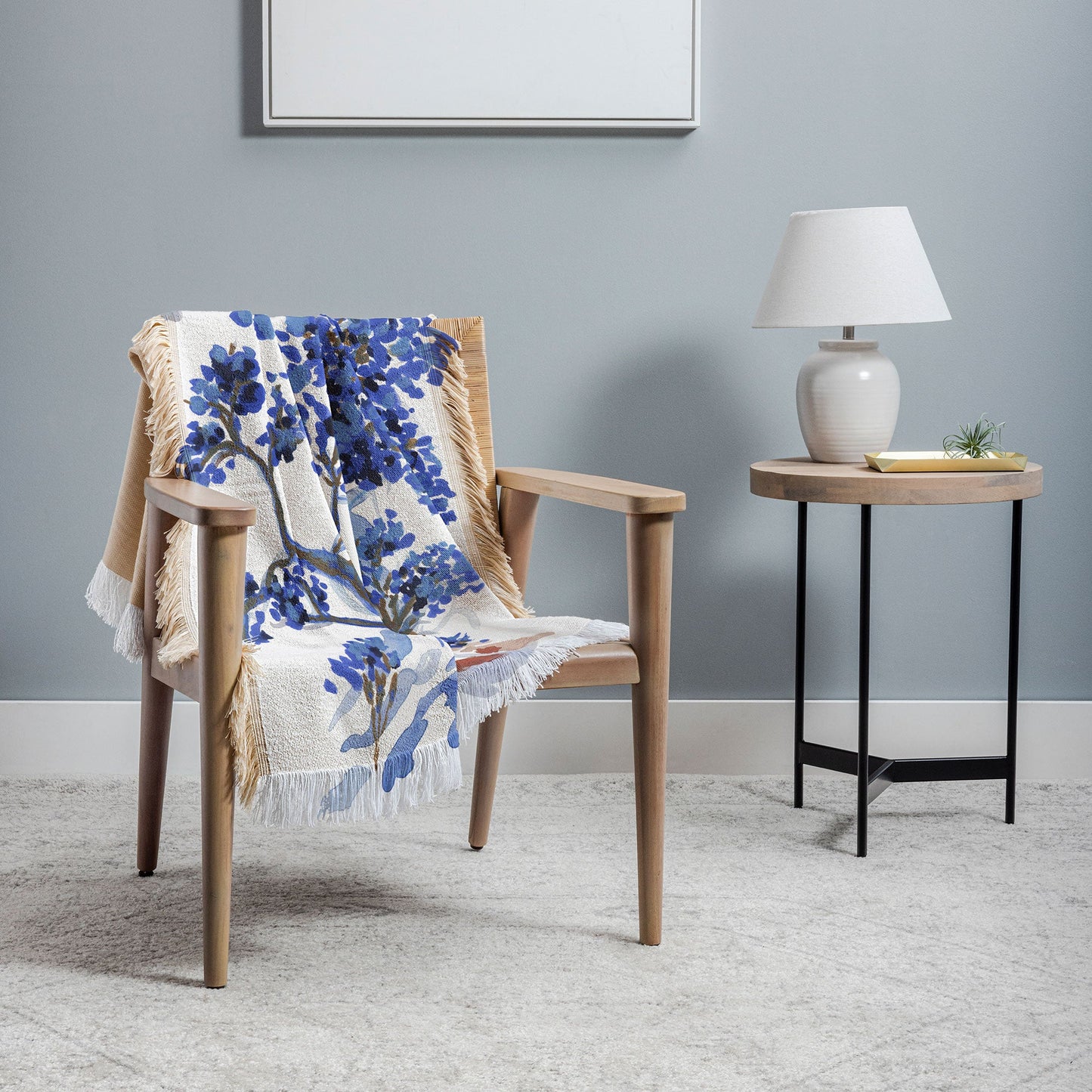 Rachelle Roberts Misty Blue Mountain Throw Blanket