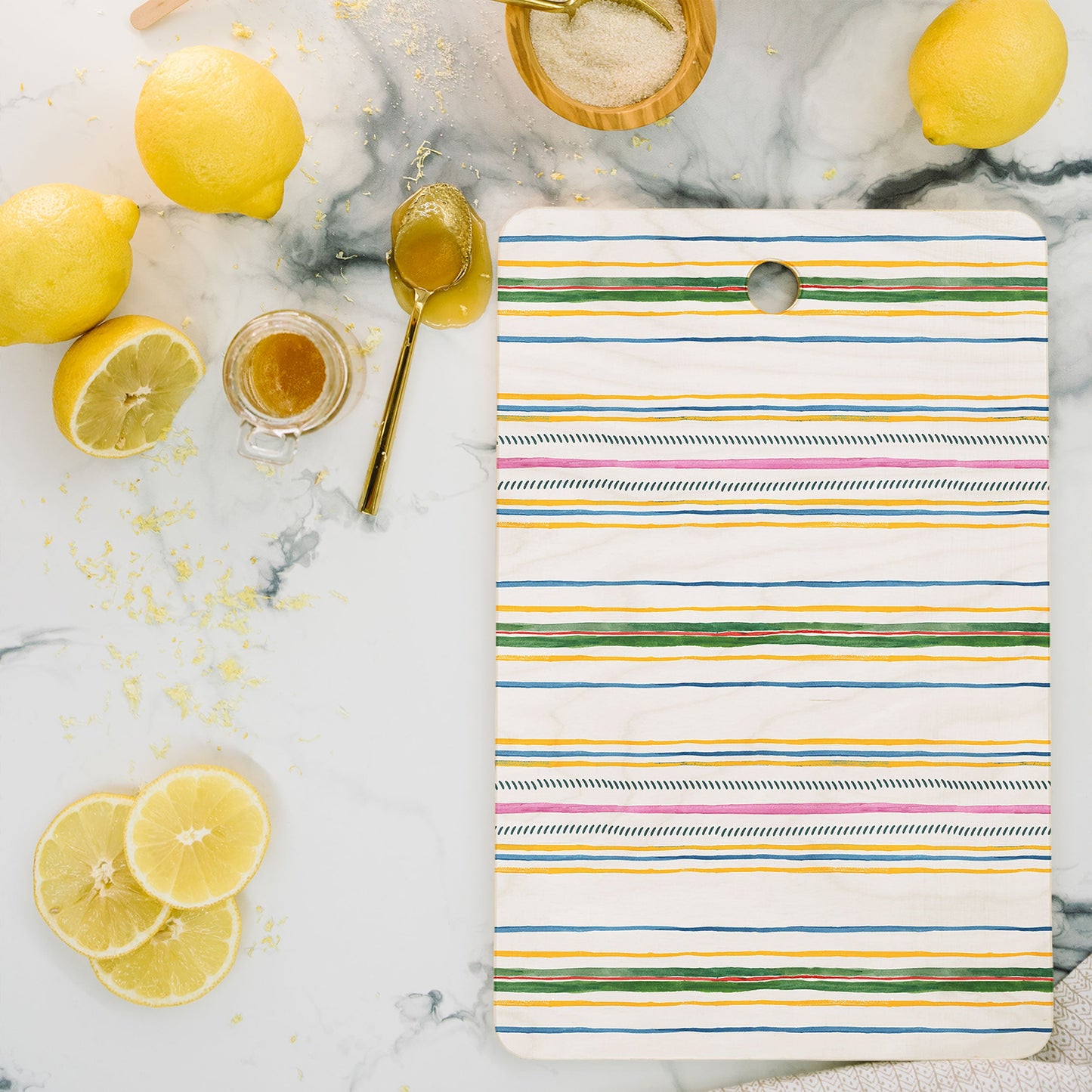Rachelle Roberts Ticker Stripe Cutting Board Rectangle