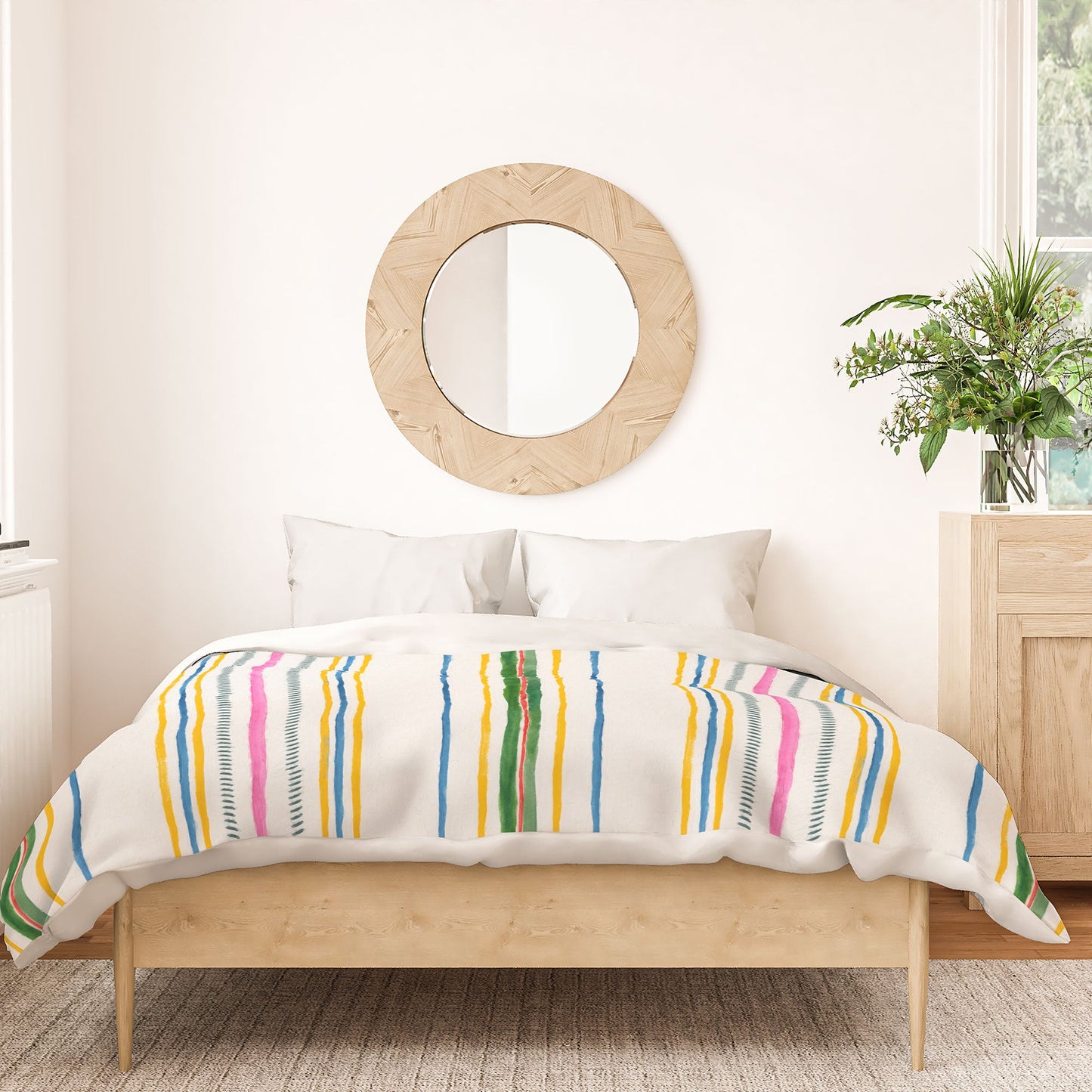 Rachelle Roberts Ticker Stripe Duvet Cover