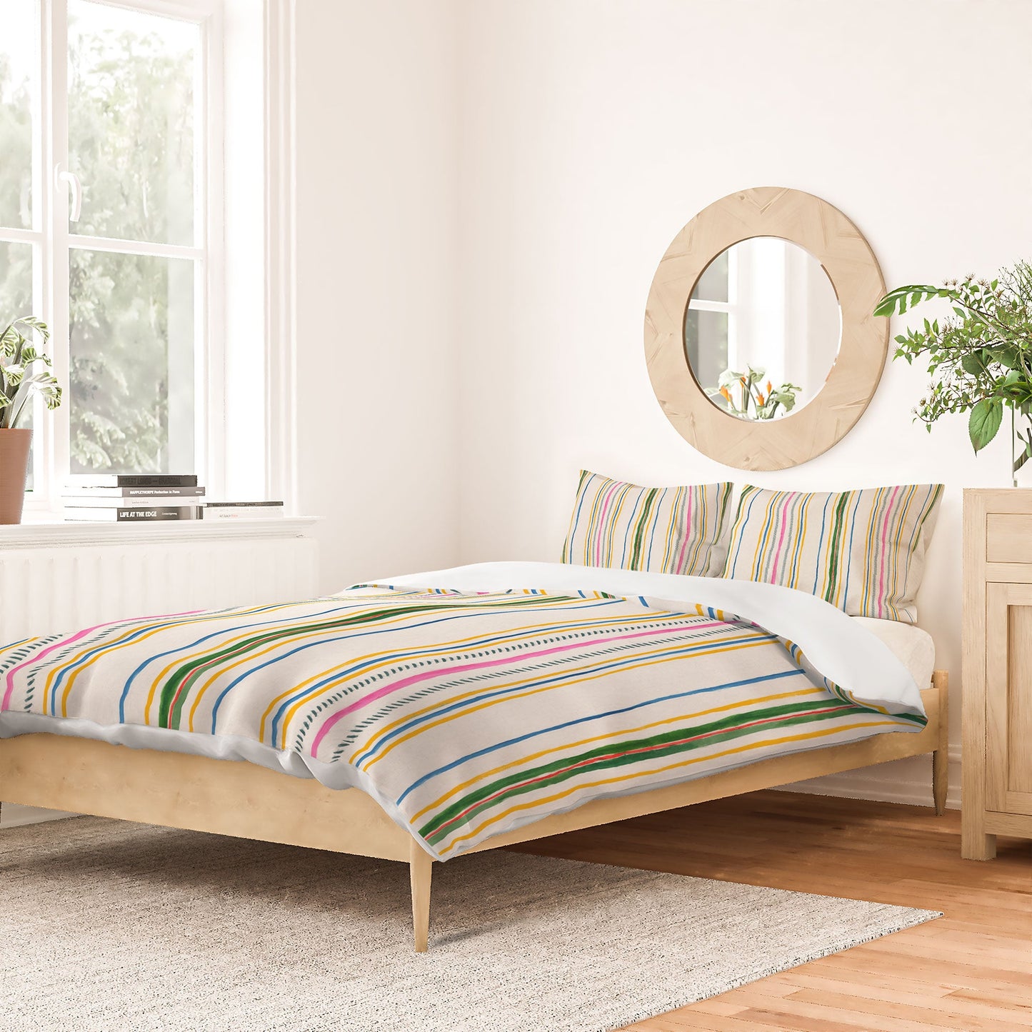 Rachelle Roberts Ticker Stripe Duvet Cover