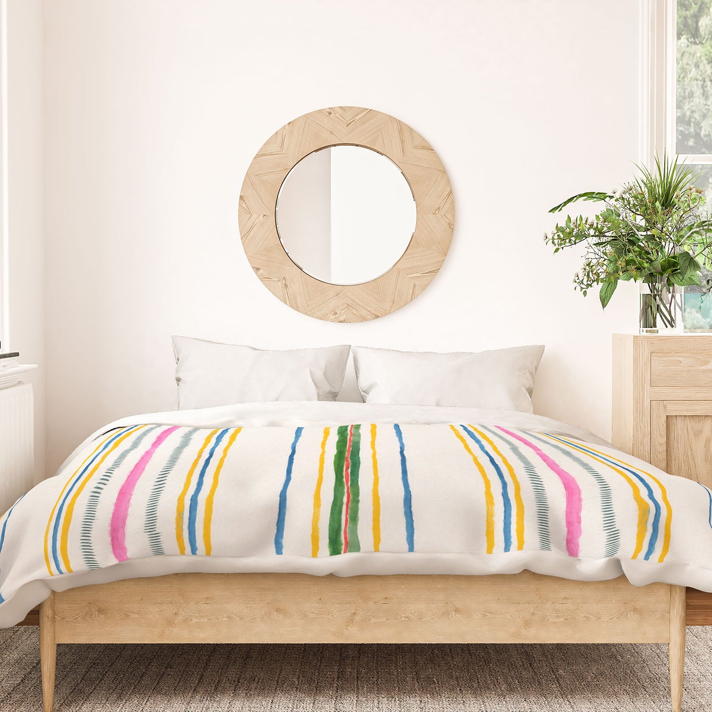 Rachelle Roberts Ticker Stripe Duvet Cover