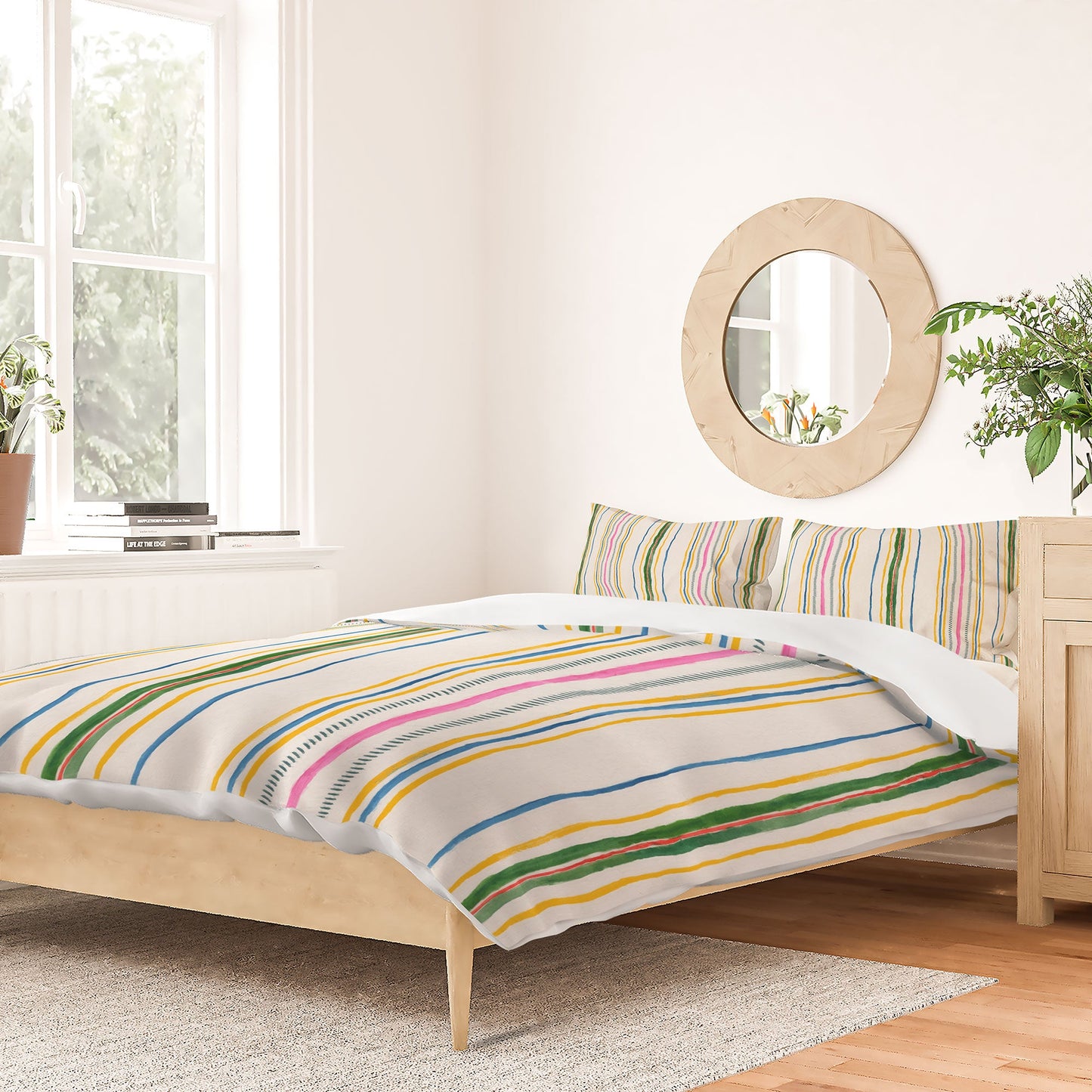 Rachelle Roberts Ticker Stripe Duvet Cover