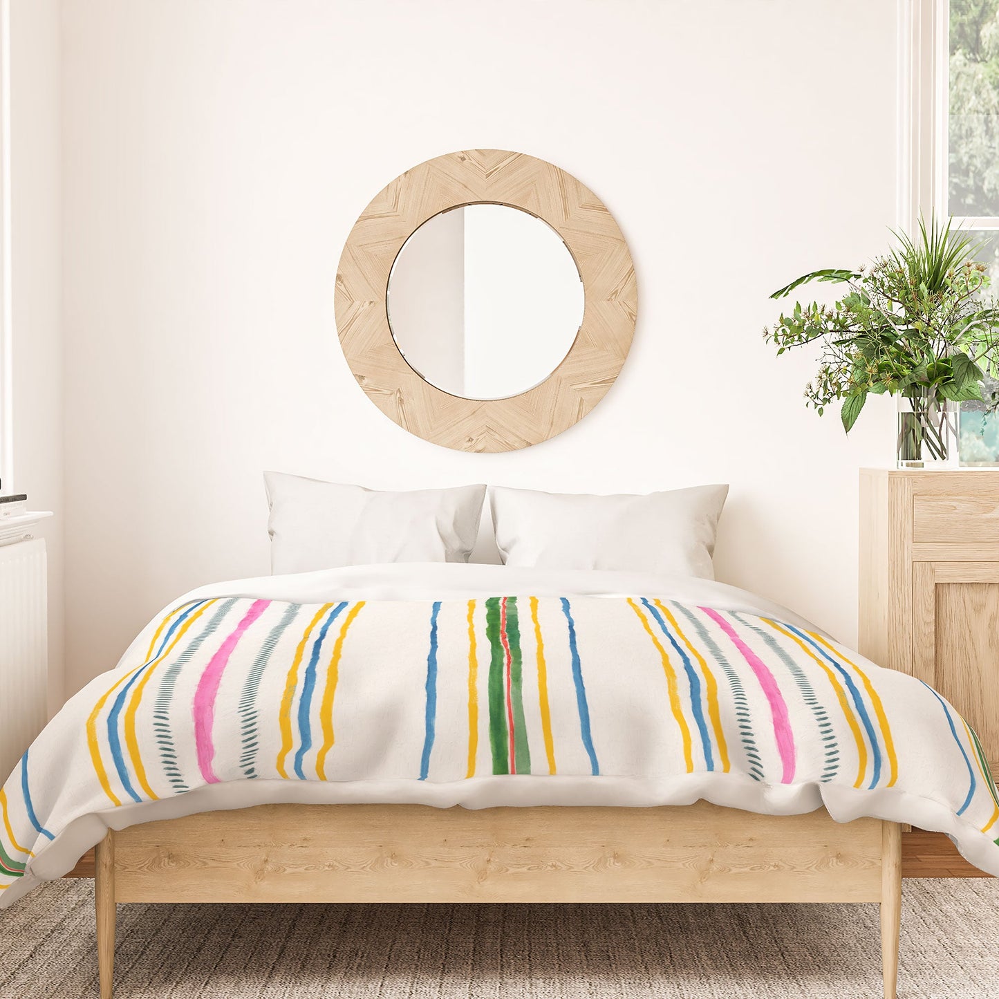 Rachelle Roberts Ticker Stripe Duvet Cover
