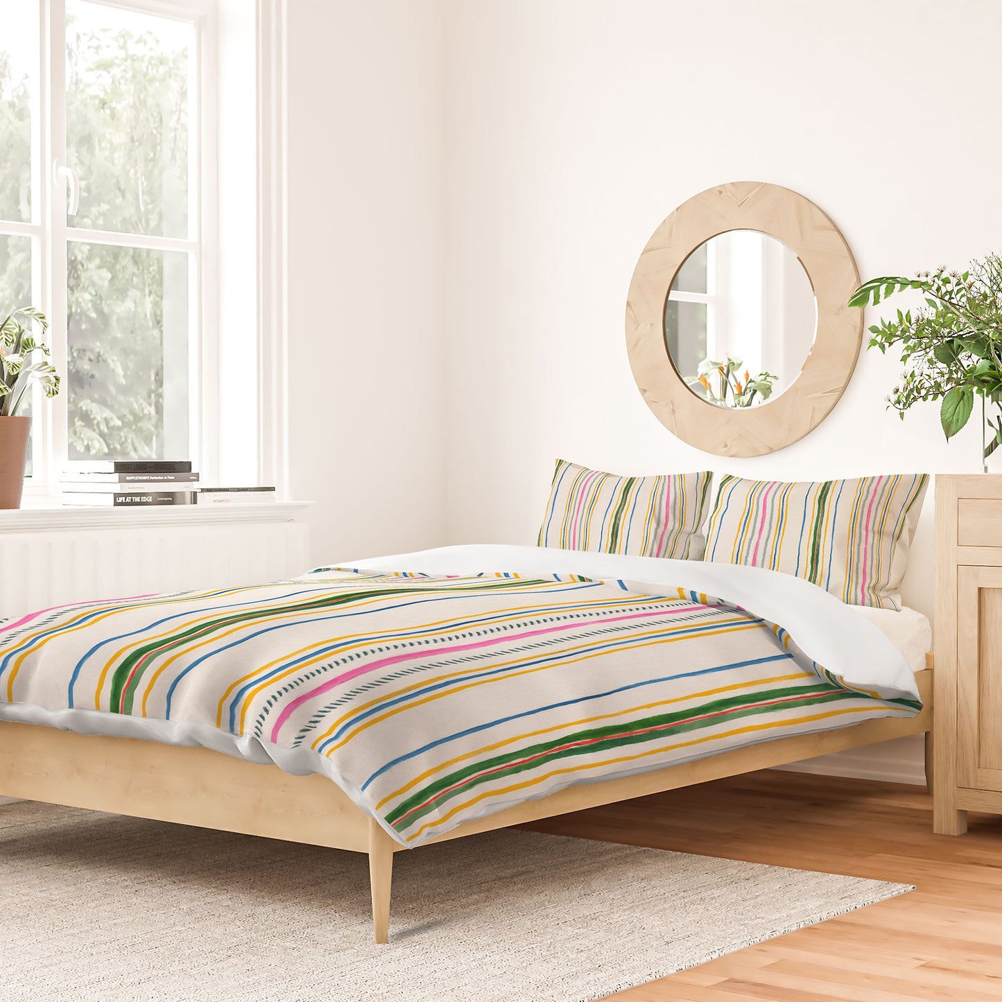 Rachelle Roberts Ticker Stripe Duvet Cover