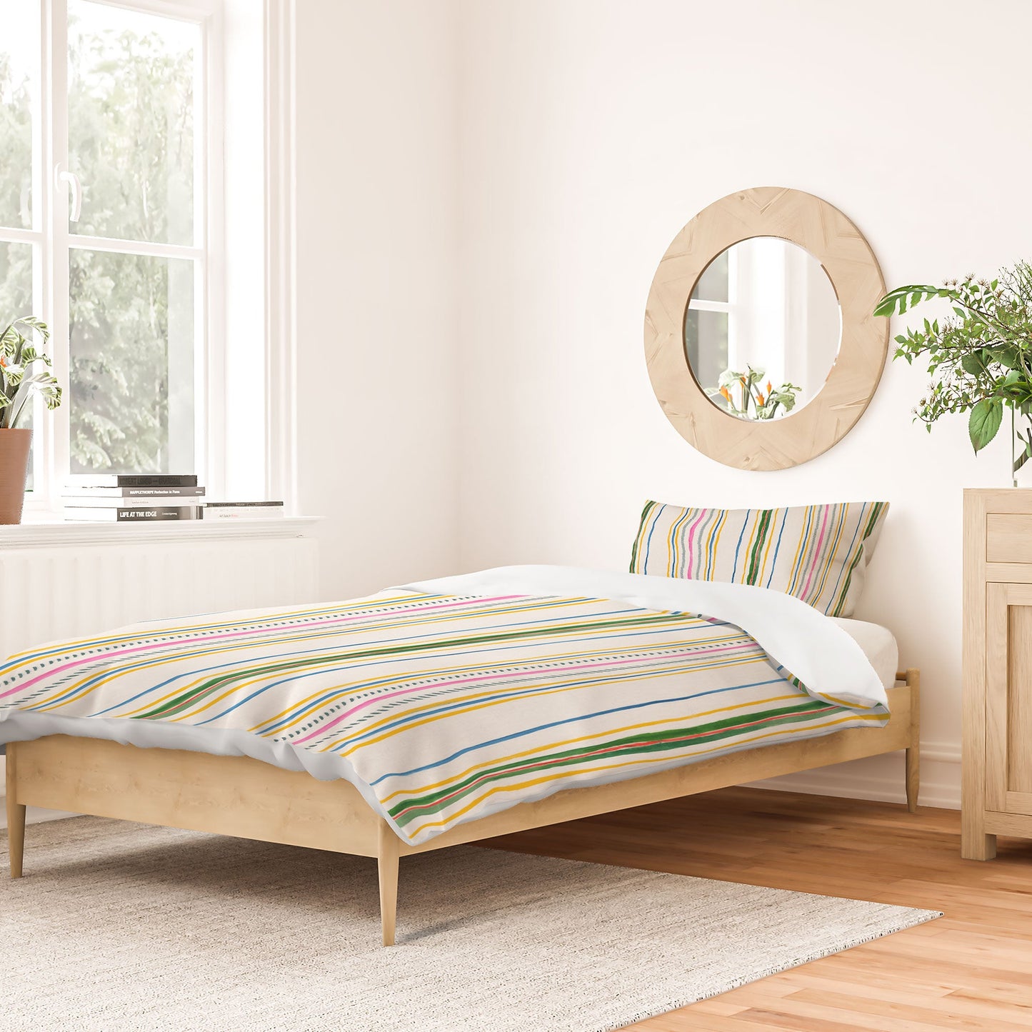 Rachelle Roberts Ticker Stripe Duvet Cover
