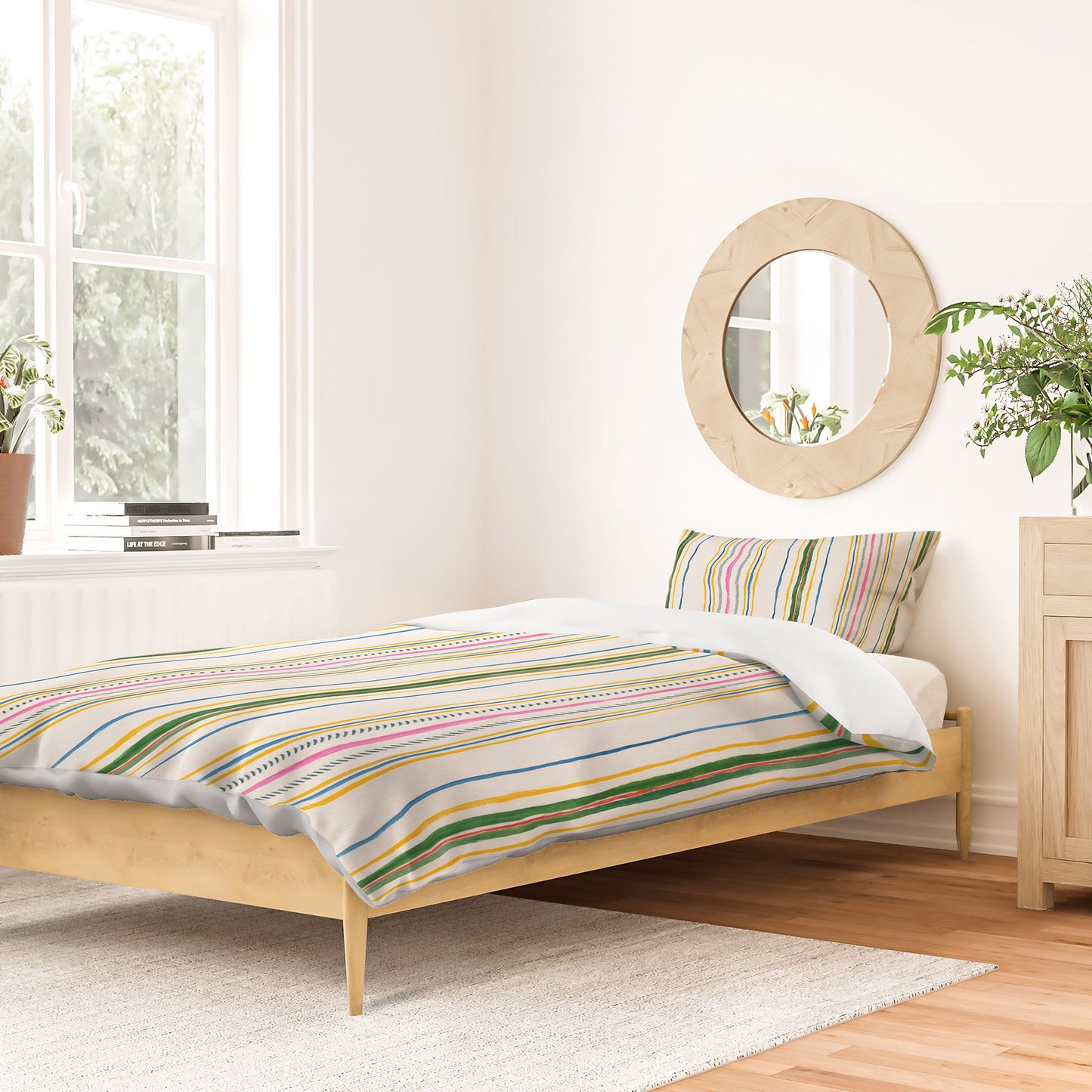 Rachelle Roberts Ticker Stripe Duvet Cover