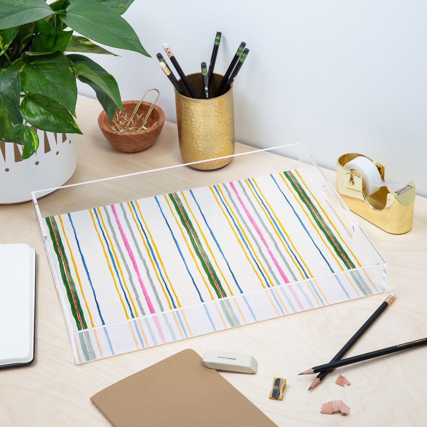 Rachelle Roberts Ticker Stripe Acrylic Tray