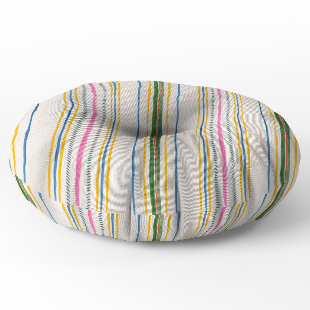 Rachelle Roberts Ticker Stripe Floor Pillow Round