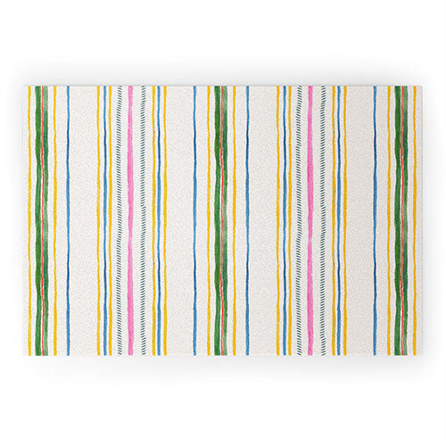 Rachelle Roberts Ticker Stripe Welcome Mat