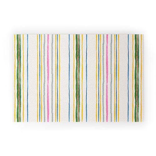 Rachelle Roberts Ticker Stripe Welcome Mat