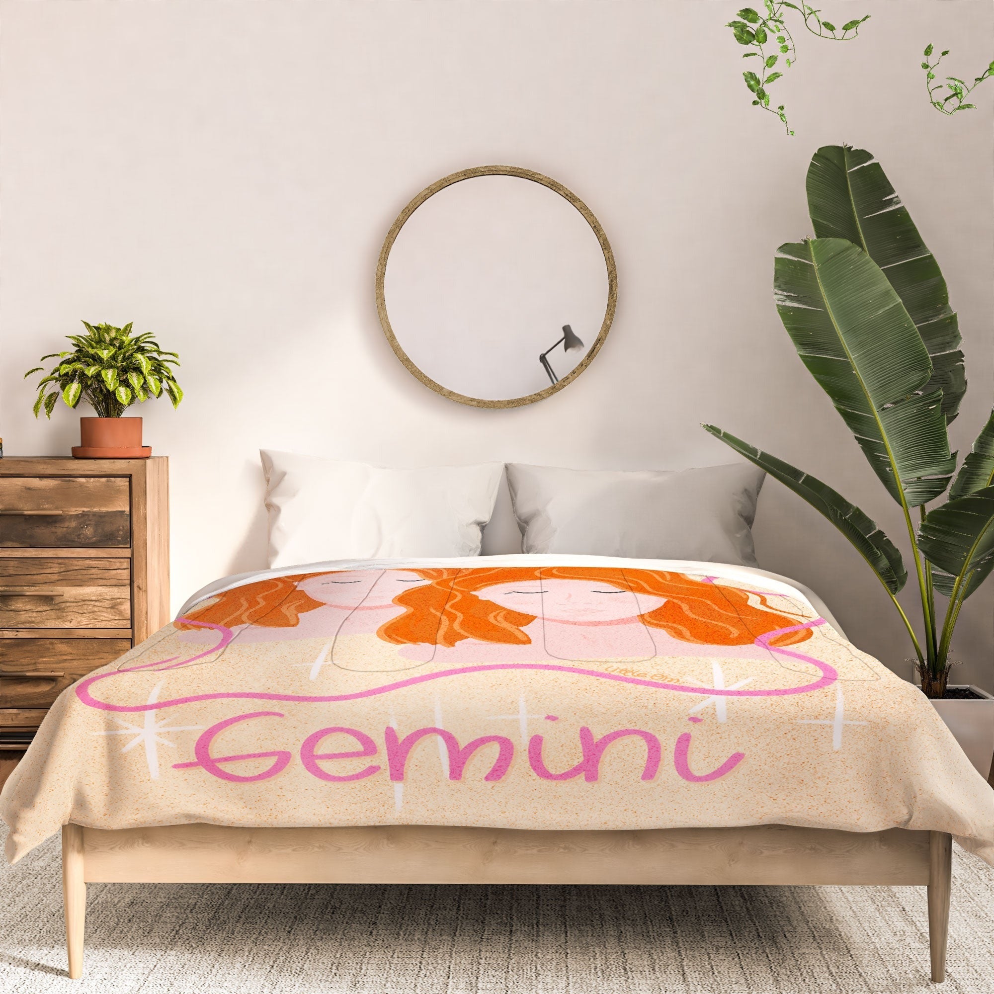 Little Om Zodiac Signs Gemini Comforter