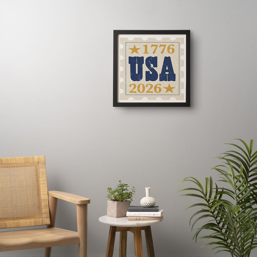 DENY Designs USA Stamp Framed Wall Art