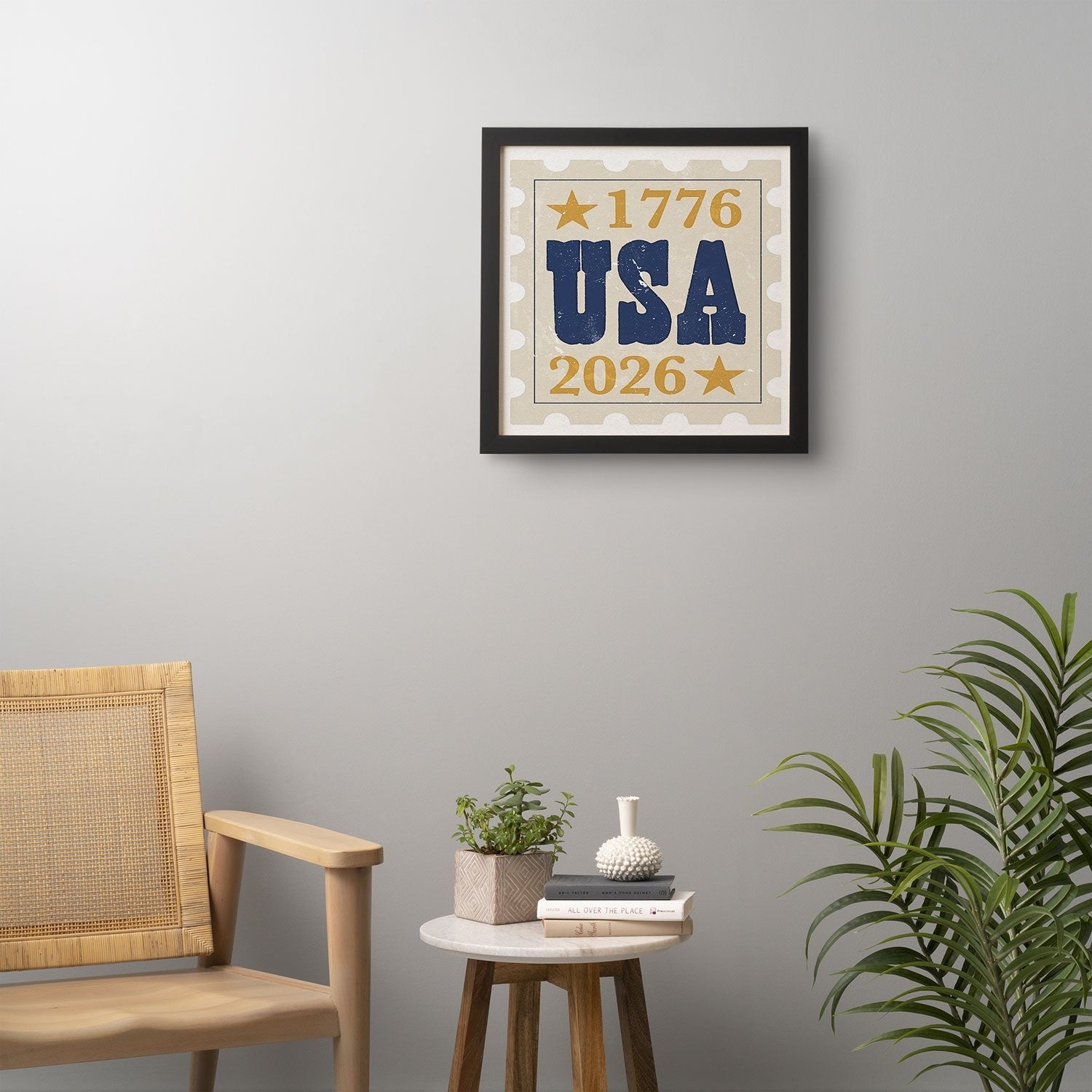 DENY Designs USA Stamp Framed Wall Art