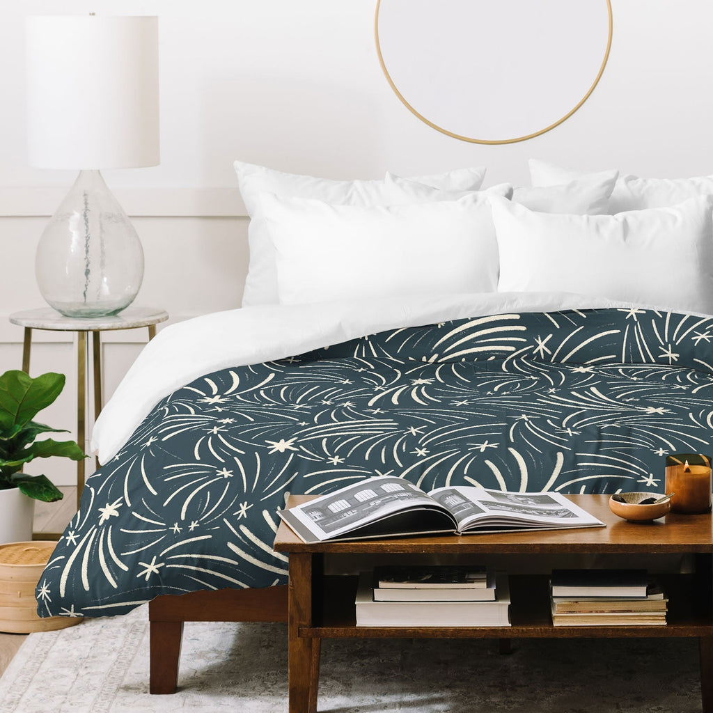 Little Om Pattern Shooting Stars blue Duvet Cover