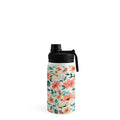 Ninola Design Botanic Retreat Tropical Whimsical Flowers Coral Green Water Bottle