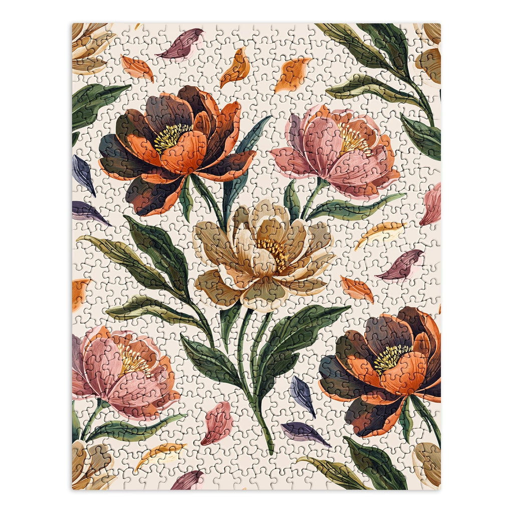 Marta Barragan Camarasa Hand Painted Peony Florals Puzzle