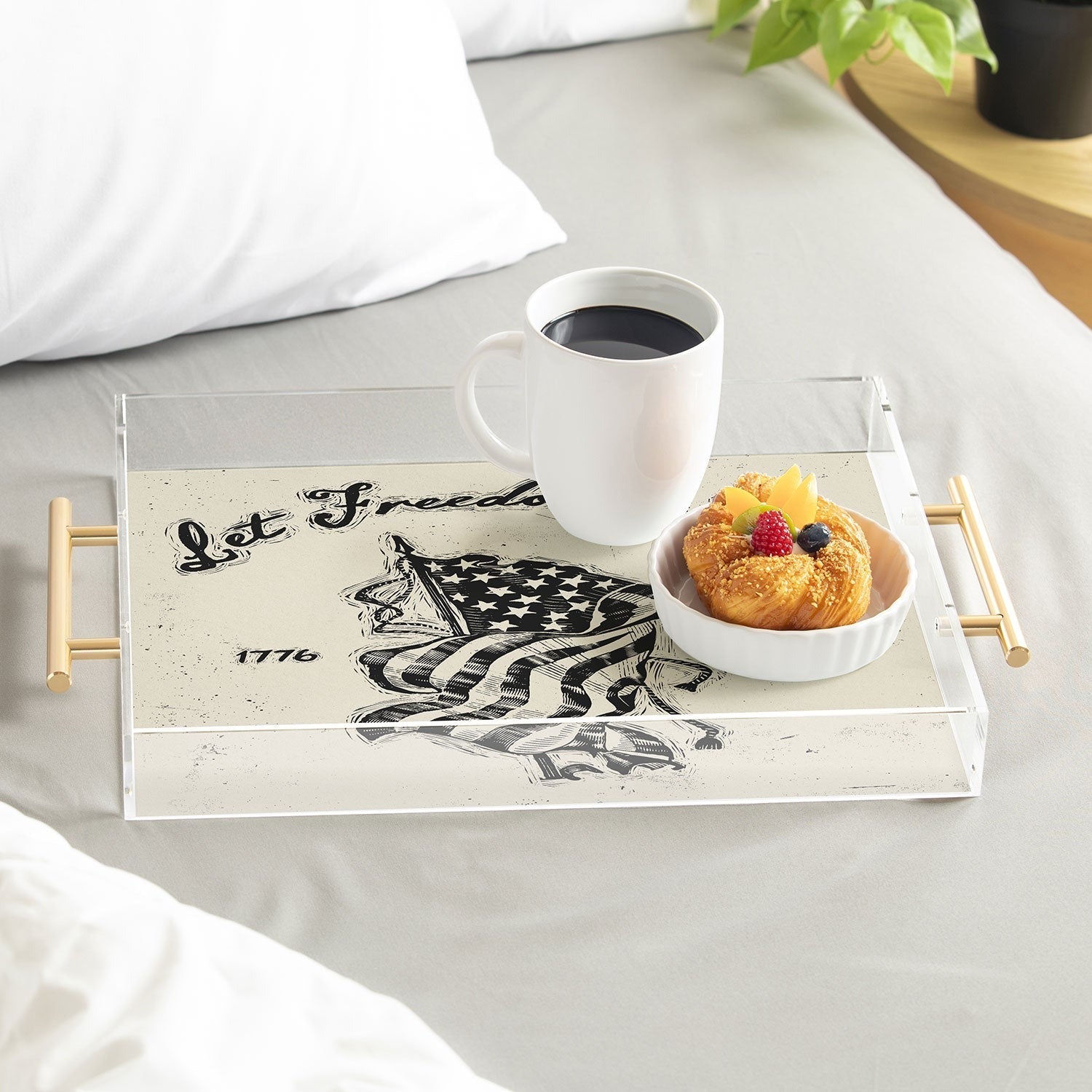 DENY Designs Let Freedom Ring Block Acrylic Tray