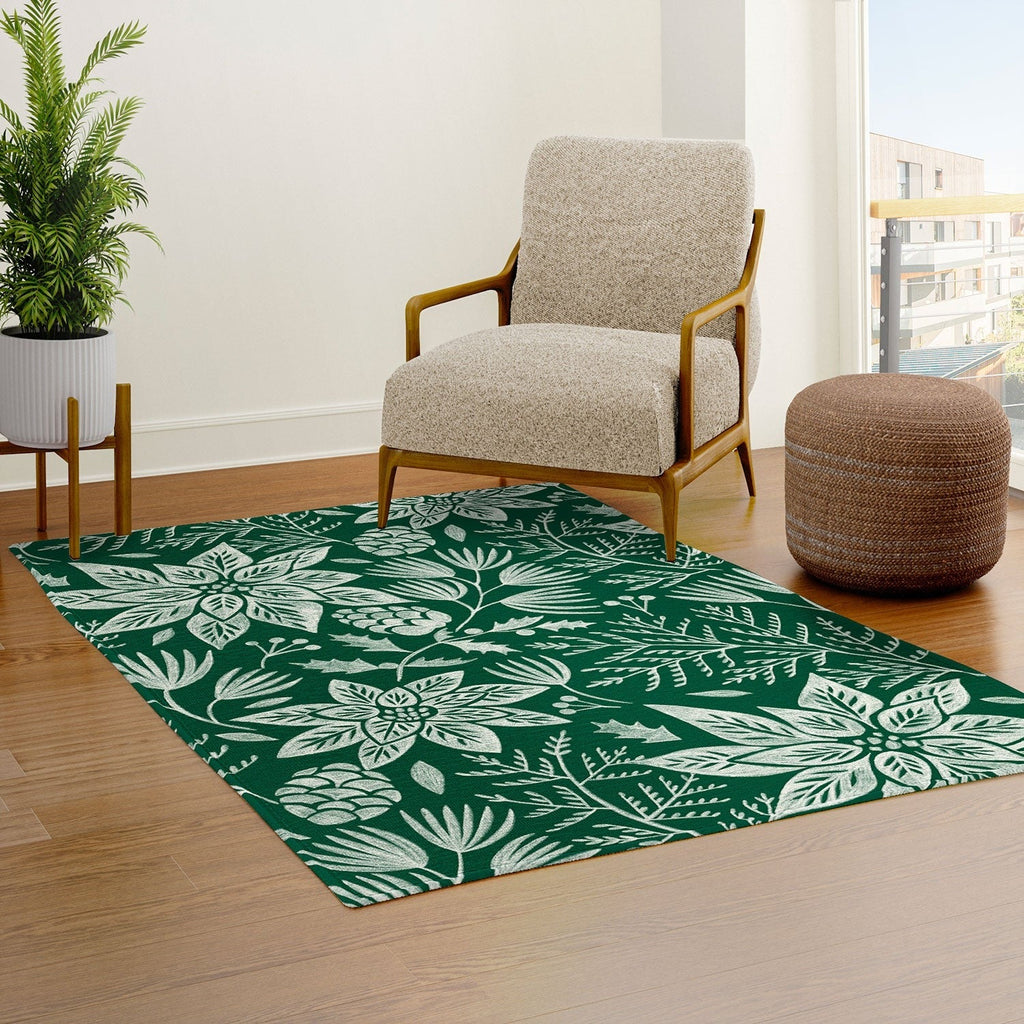 Pimlada Phuapradit Christmas Poinsettia Area Rug